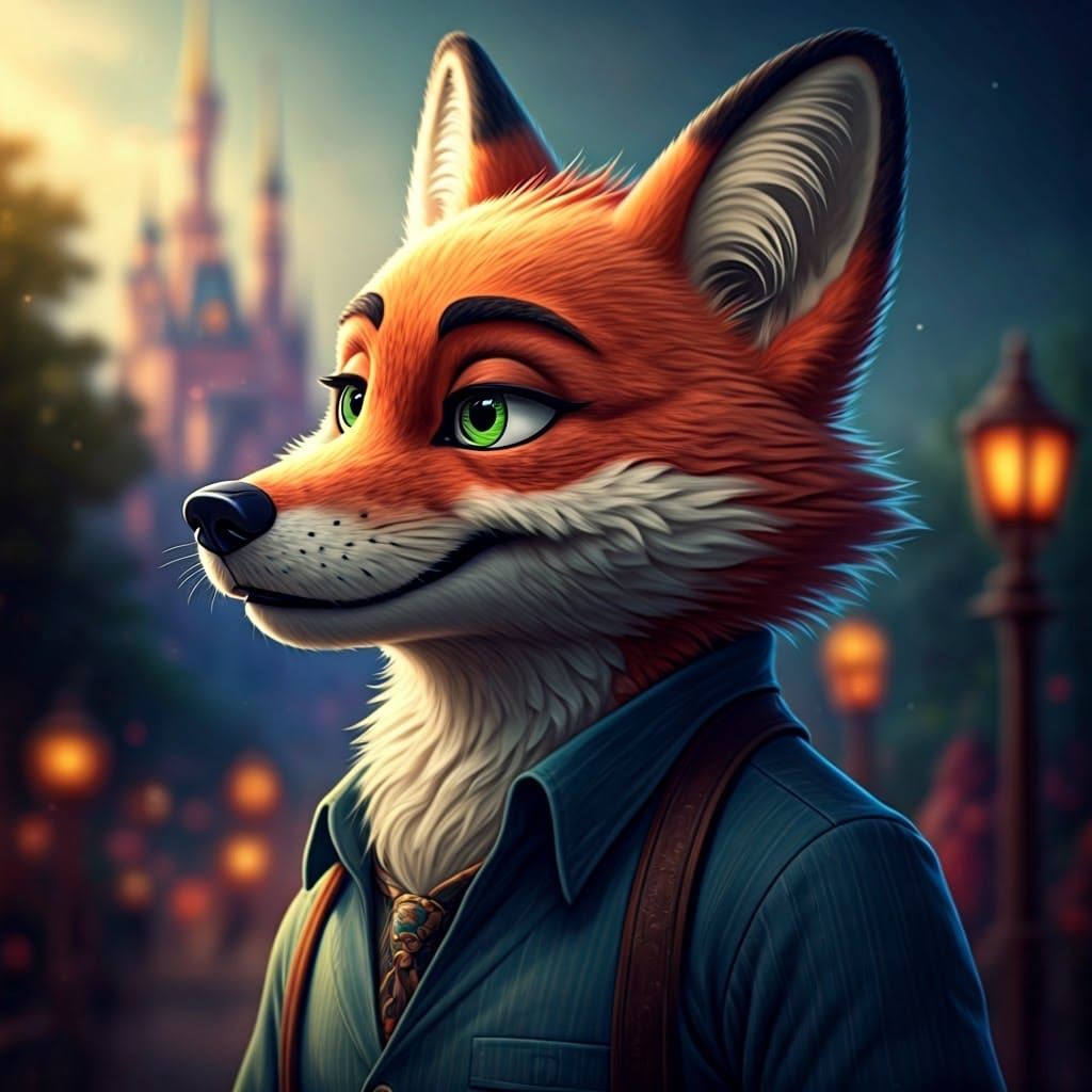 Enchanted Fox in Disneyland's Whimsical Wonderland