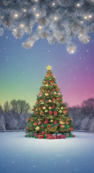 Festive Christmas Scene with Children and Presents