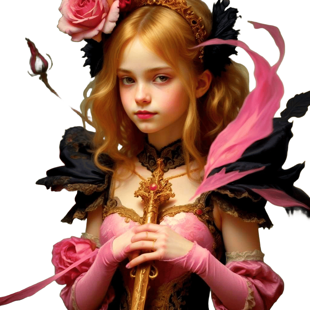 Gothic Surreal Portrait of Maiden with Dagger