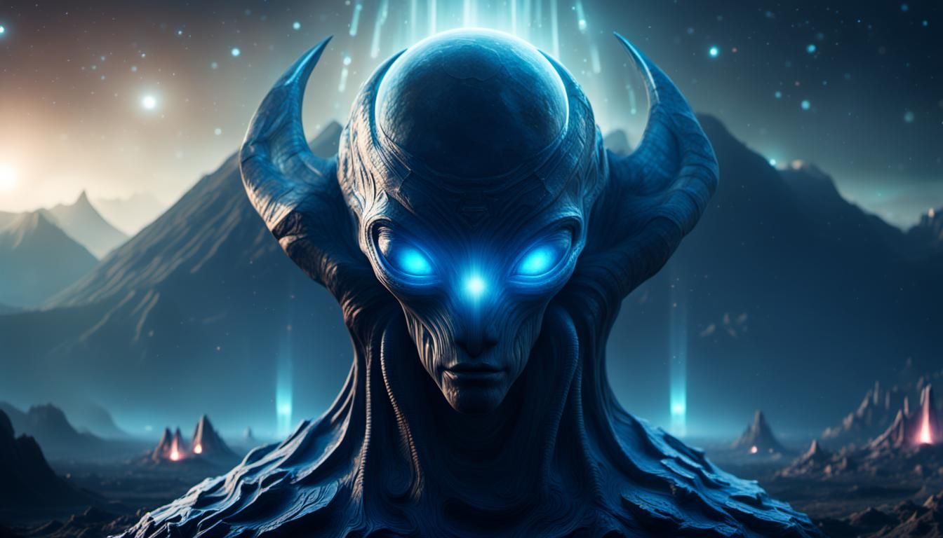 Eerie Alien Entity in Cosmic Civilization: Photorealistic Re...