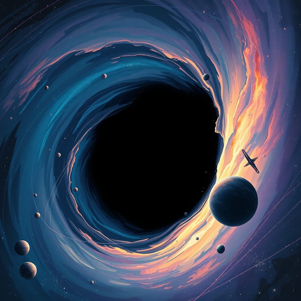 Cosmic Black Hole Swirling Vortex of Turbulent Blues and Pur...