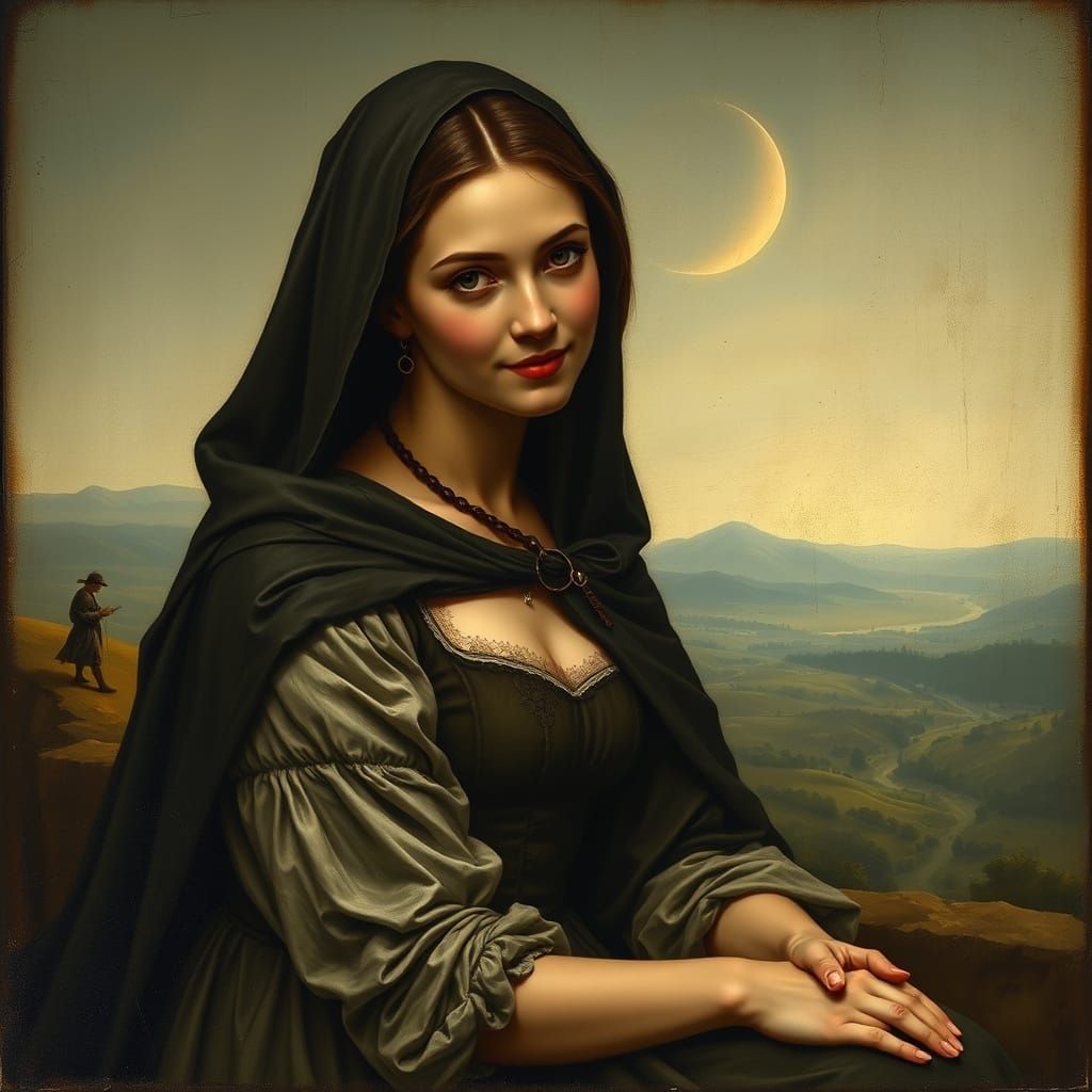 Enigmatic Renaissance Portrait in Leonardo da Vinci Style