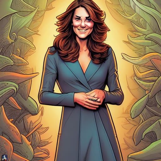 Kate Middleton as Comic Book Art
