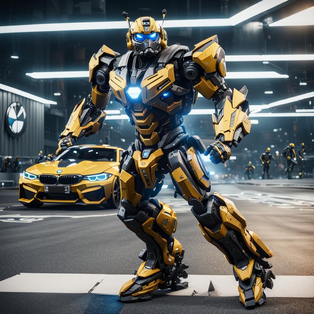 Bumblebee Transformer: Iron Man, BMW Fusion in 3D