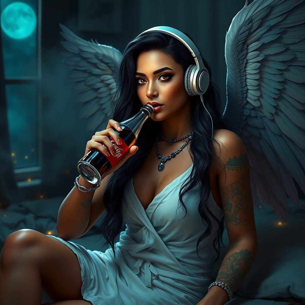 Ishtar, Goddess of Heaven and Earth, in Dark, Smoky Bedroom