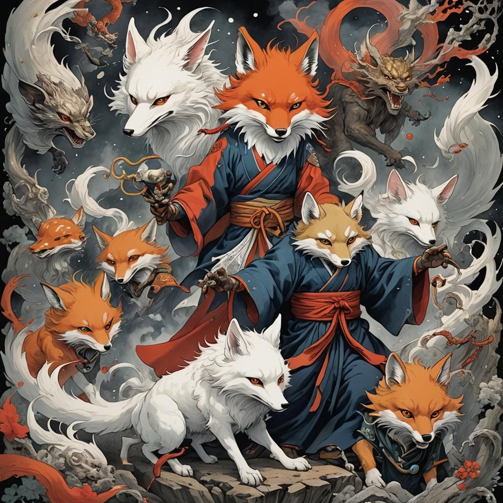 Japanese Folklore Legends Come to Life in Whimsical Tableau