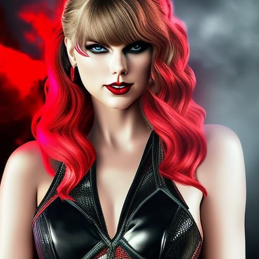 Taylor Swift as Harley Quinn: Hyperrealistic Portrait