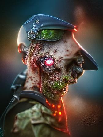 Zombie Soldier Head: 3D Concept Art