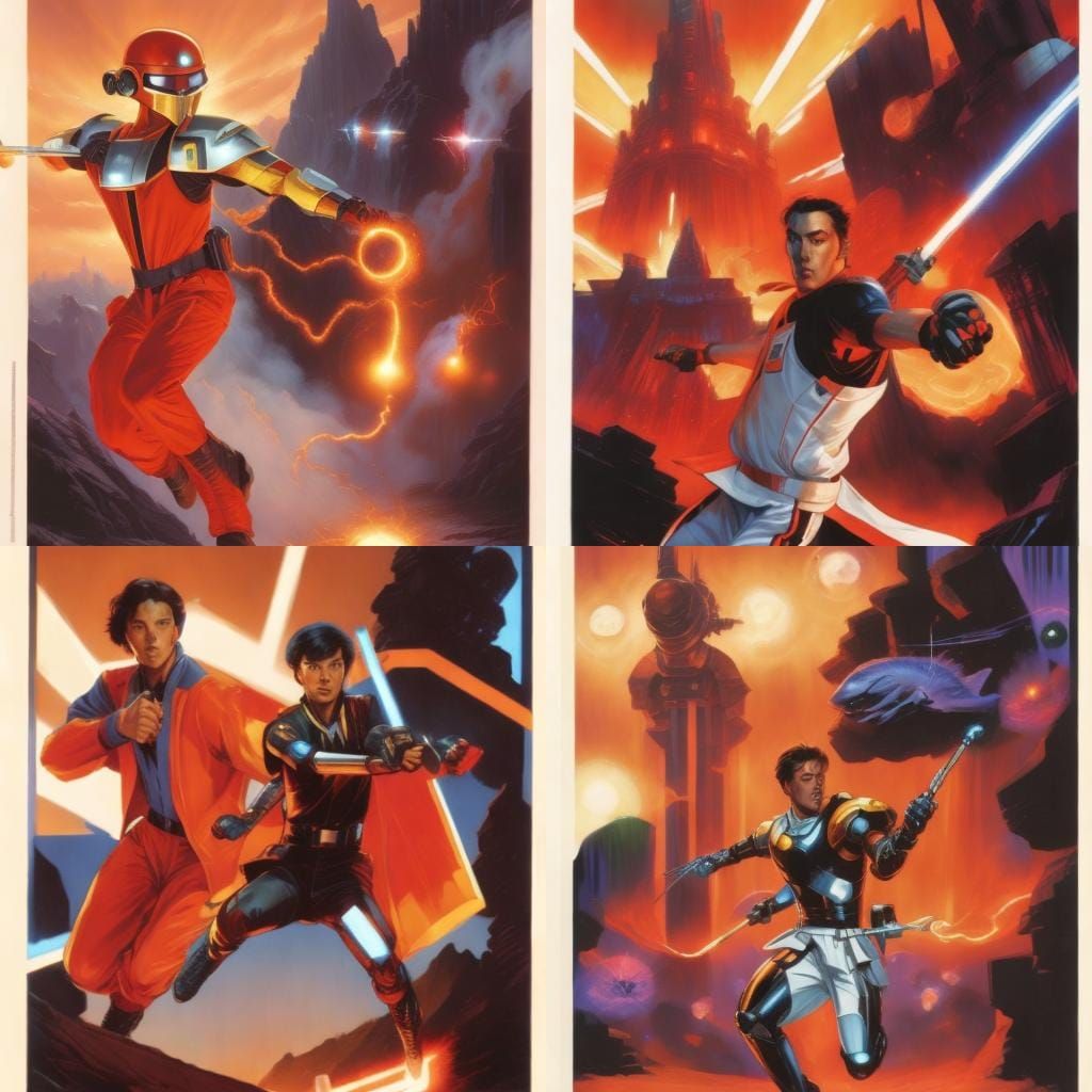 Retro Sci-Fi Book Cover Montage with Tween Heroes