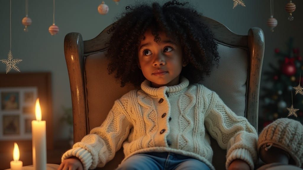 Cozy Winter Scene in Encaustic Style