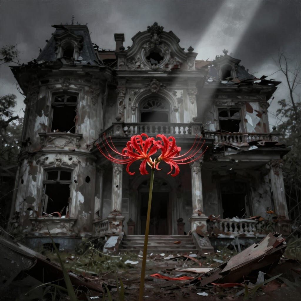 Red Spider Lily in Post-Apocalyptic Baroque Ruin