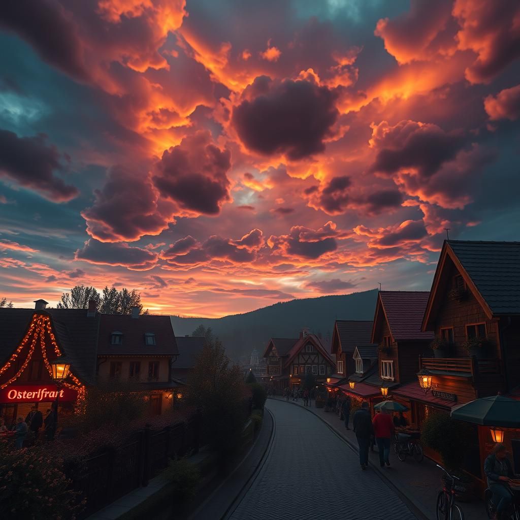 Surreal Oktoberfest Sunset: Dramatic Digital Matte Painting