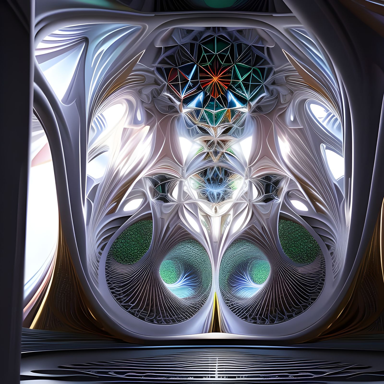 Geometric Abstract Art in Polychromatic Cycles