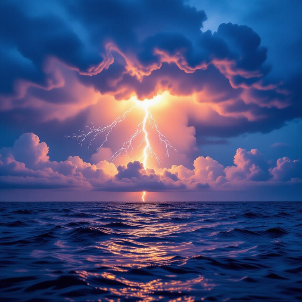 Majestic Sea God Emerges from Supercell Hurricane