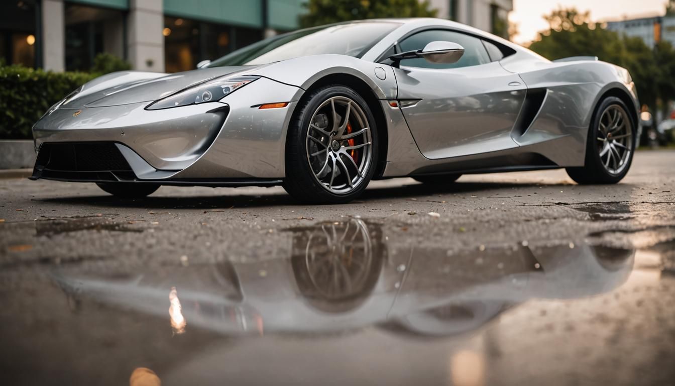 Sleek Silver Sports Car Automotive Photography