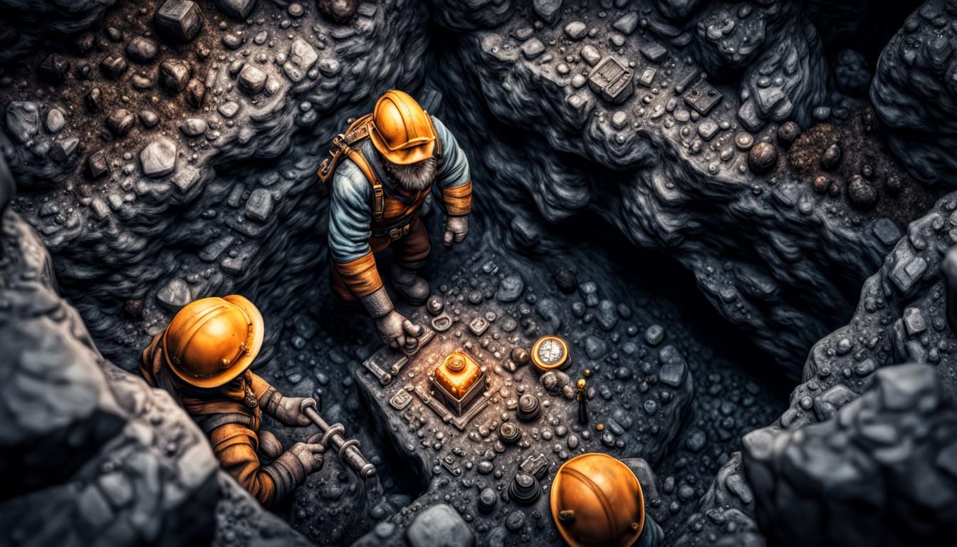 Dwarf Miner Deep Dive in Atmospheric Cinematic View