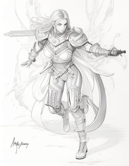 Cyberpunk Fantasy Portrait of a Confident Warrior