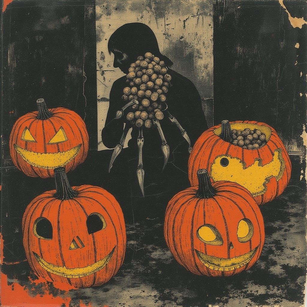 Sinister Hand Emerges From Candy-Filled Jack-o'-Lanterns