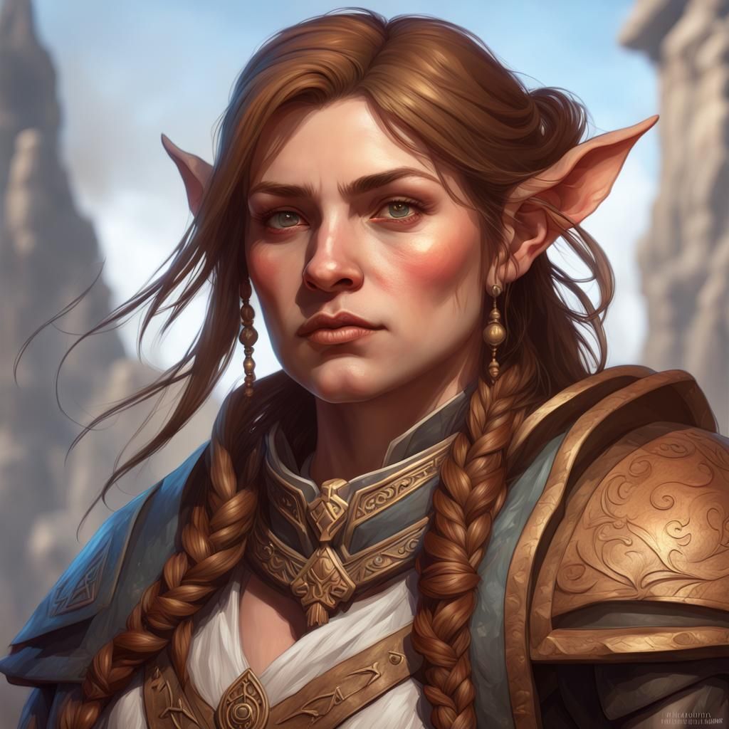 Dwarf Cleric Portrait in Hyperdetailed Digital Art