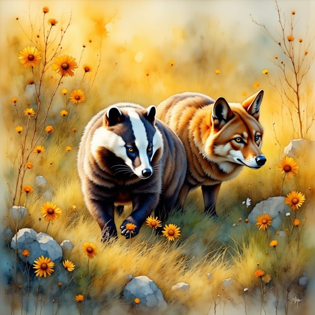 Wildlife Harmony in Vibrant Grasslands