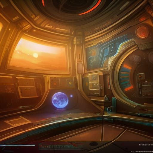 Detailed Space Station Interior Concept Art