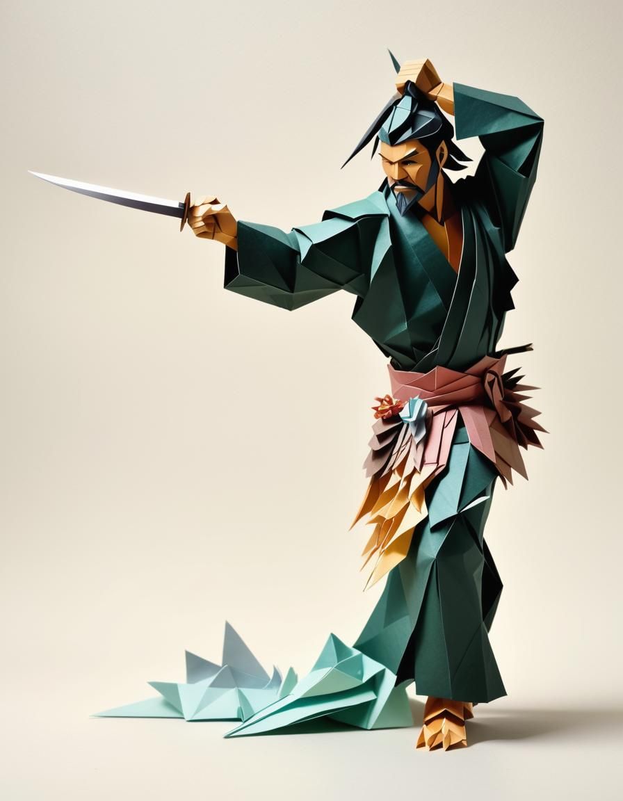 3d origami samurai