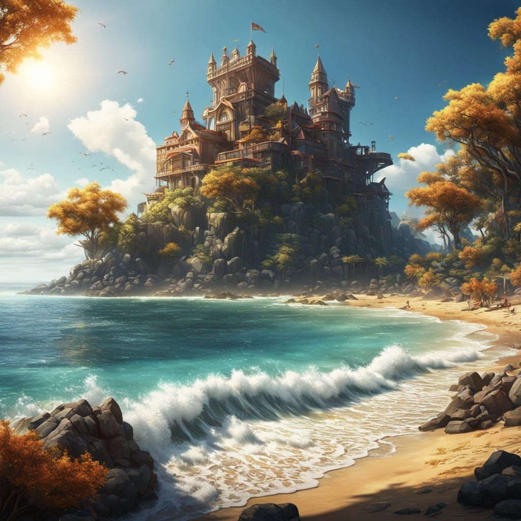 Vibrant Seaside Paradise in Unreal Engine 5
