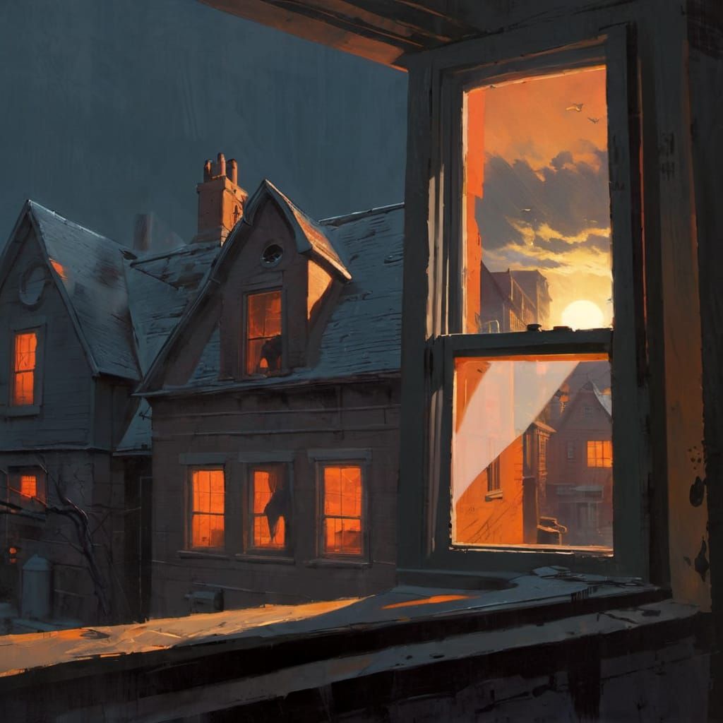 Greg Rutkowski's Sinister Rear Window Scene