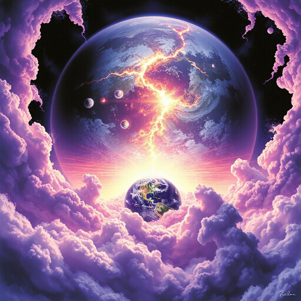 Gas Giant Engulfs Planet in Sci-Fi Art