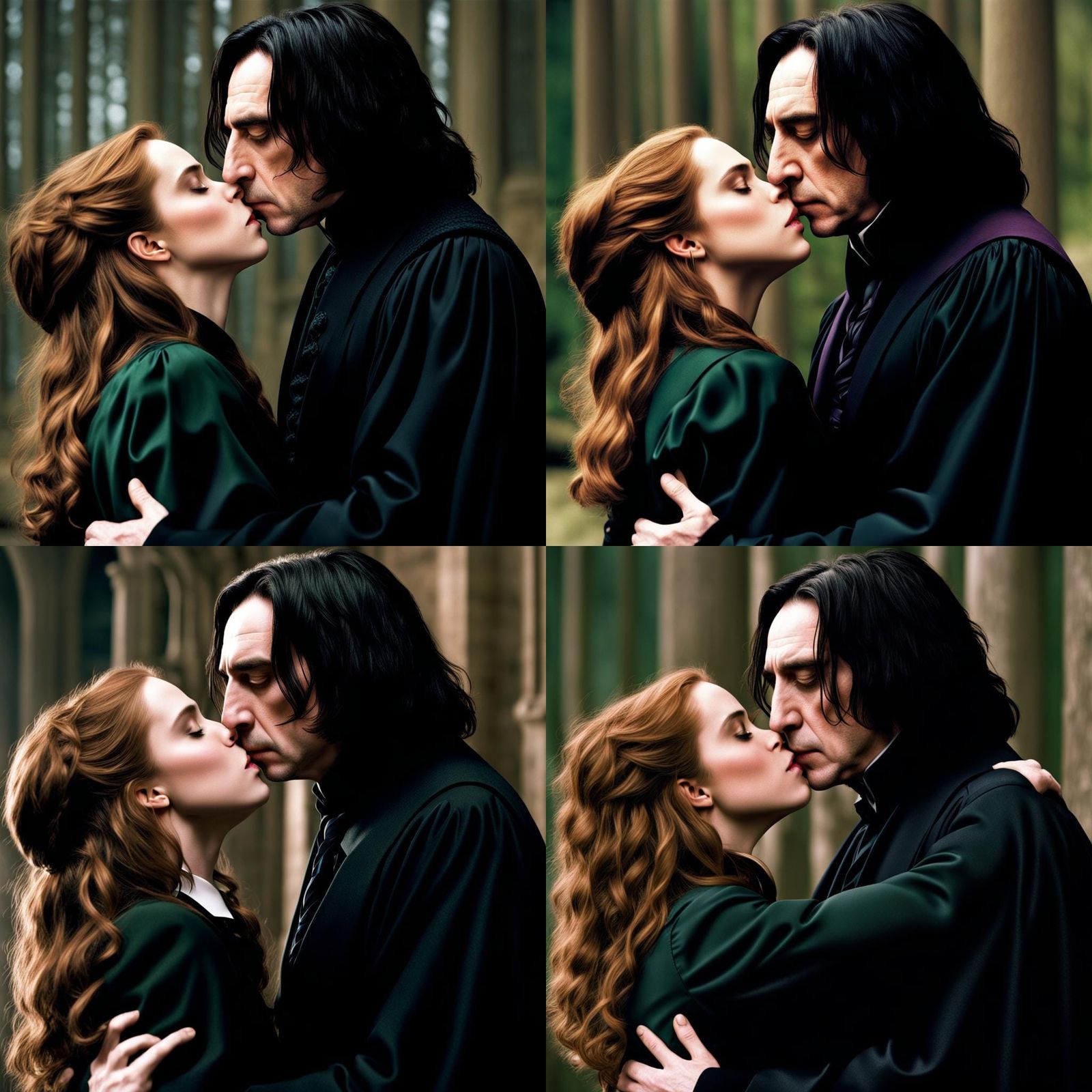 Romantic Embrace of Two Characters