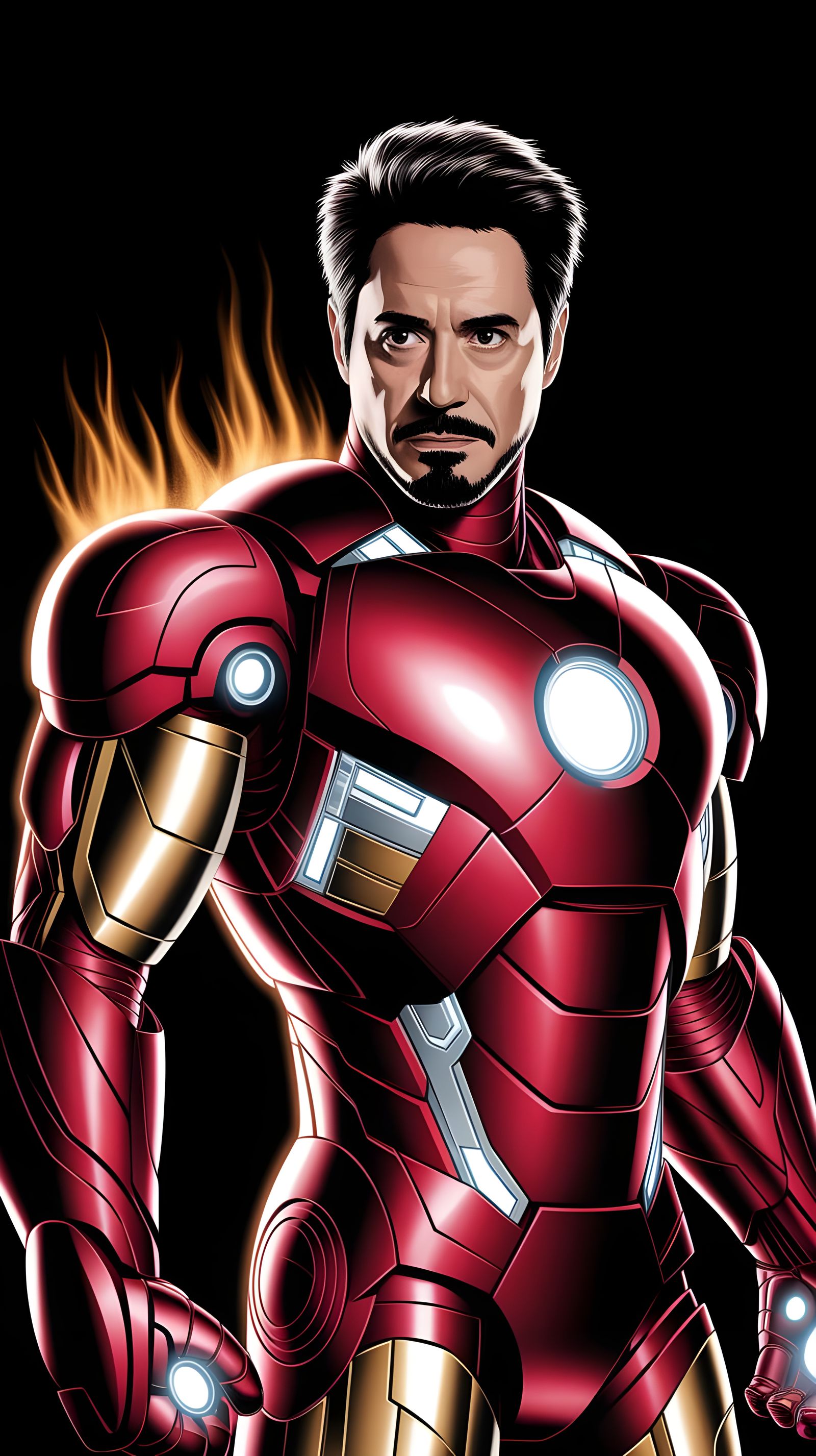 Anime Iron Man Portrait in Vibrant Anime Style