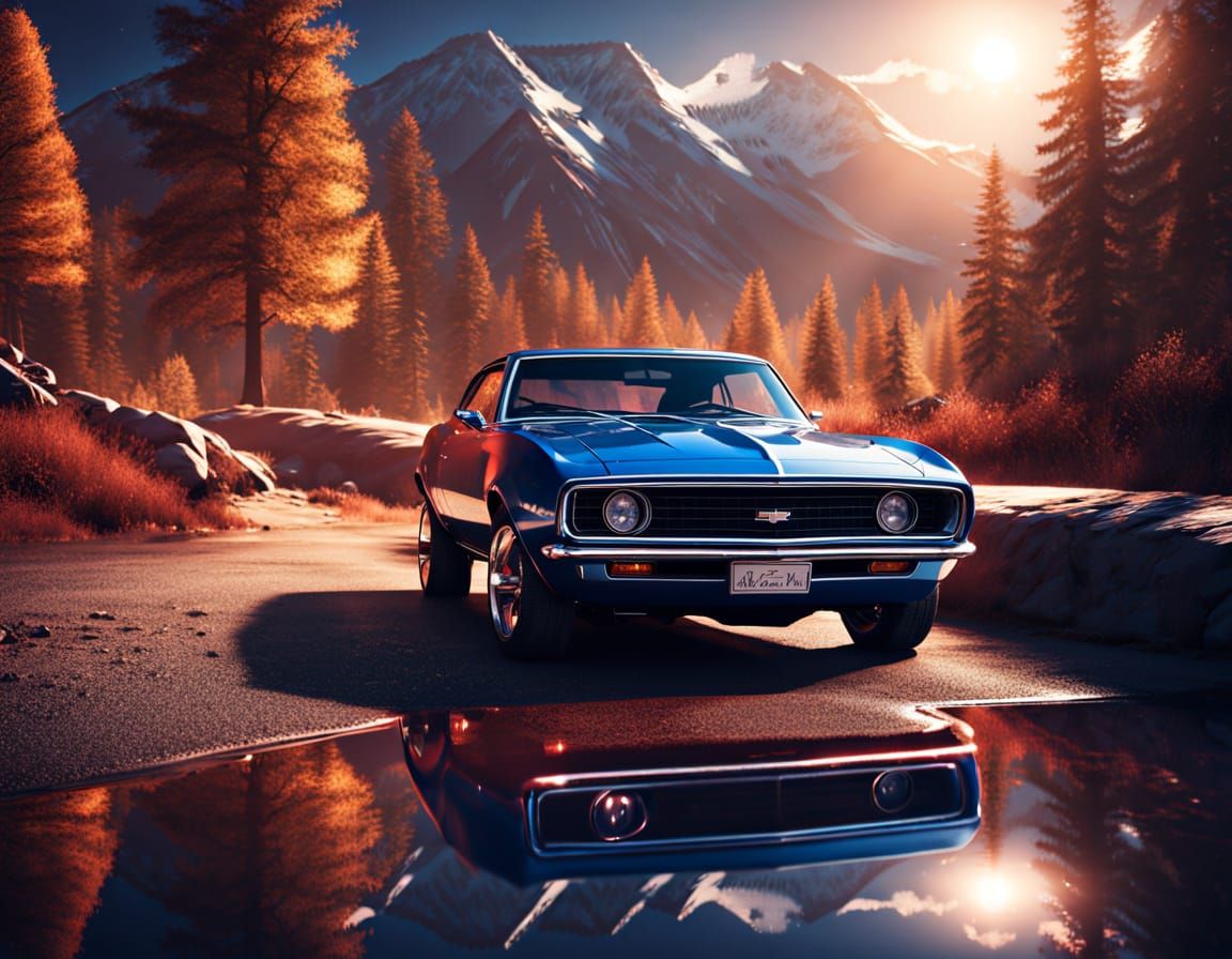 1967 Camaro Concept Art on Winding Alps Road