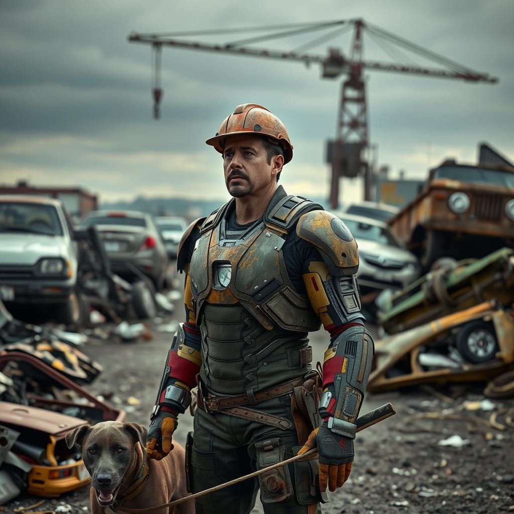 Tony Stark Amidst Industrial Decay