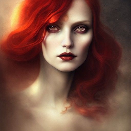 Autumn Goddess Portrait in Gothic Romantic Style