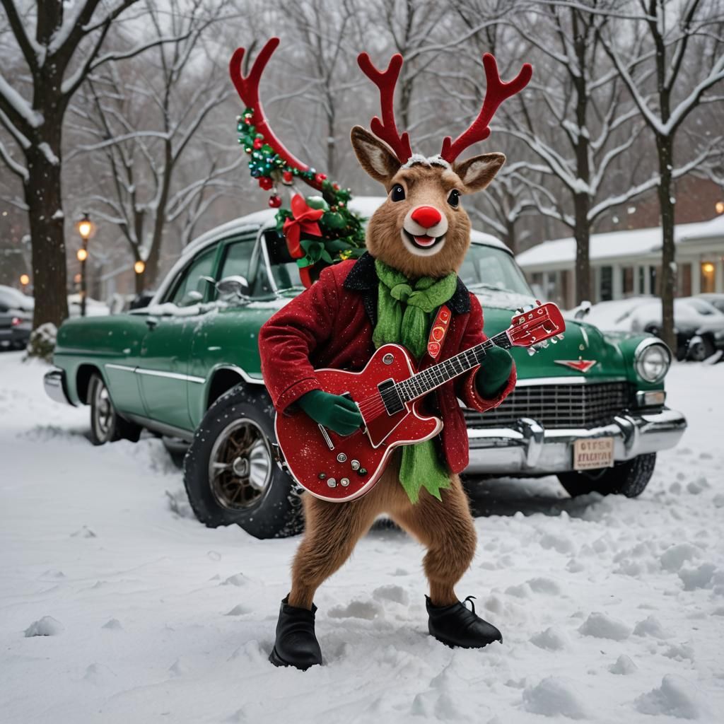 Rudolf Plays Guitar on Christmas Day