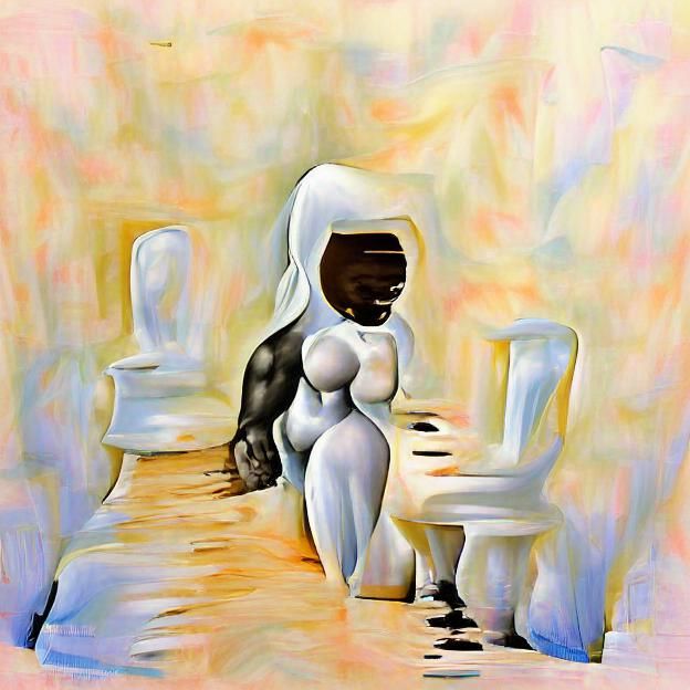 Charcoal Drawing of a Black Man and White Woman