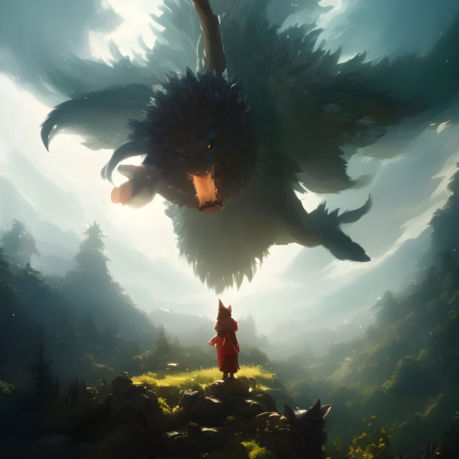 Wolf Alchemist in Studio Ghibli Style