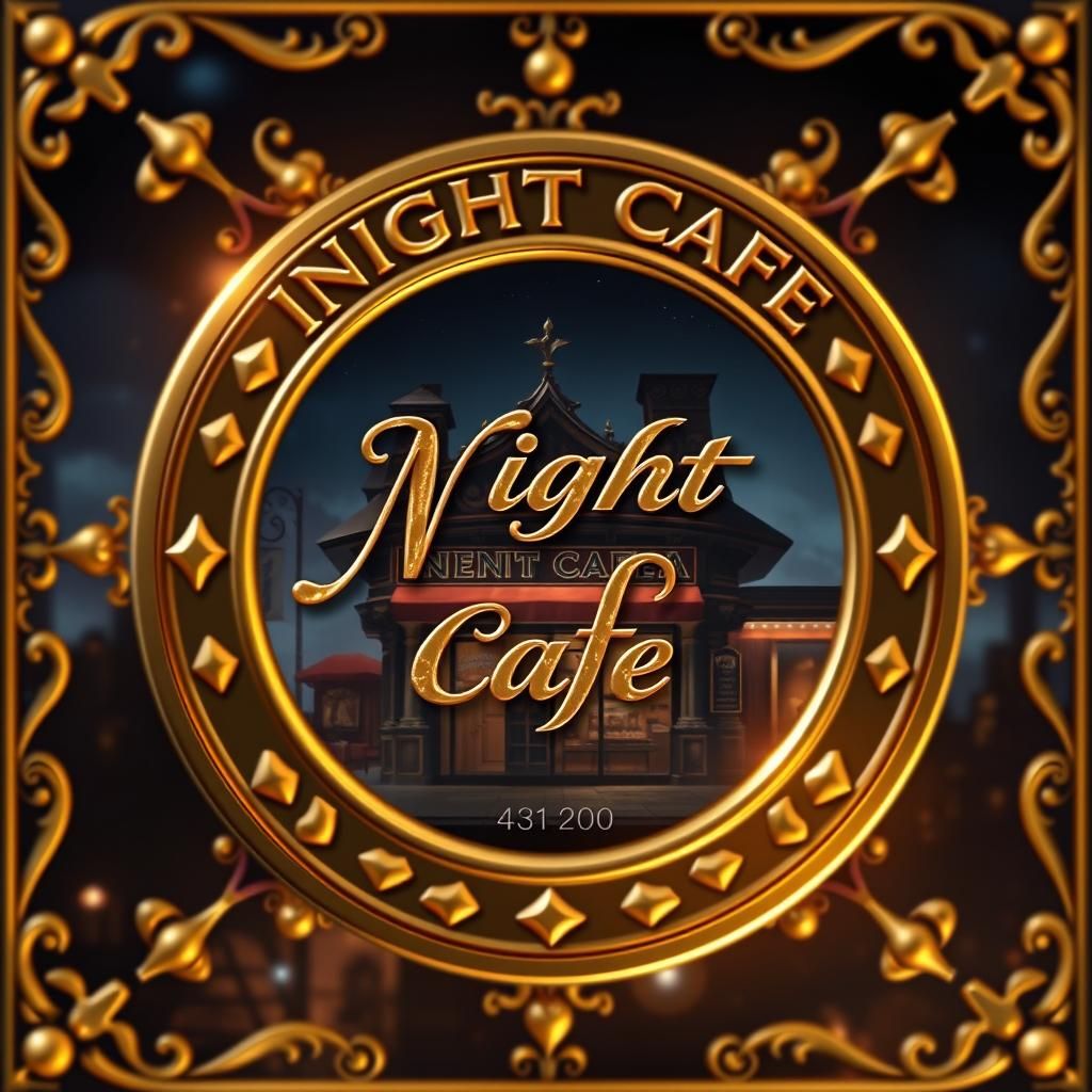 Gold Night Cafe Coin in Detailed Digital Painting