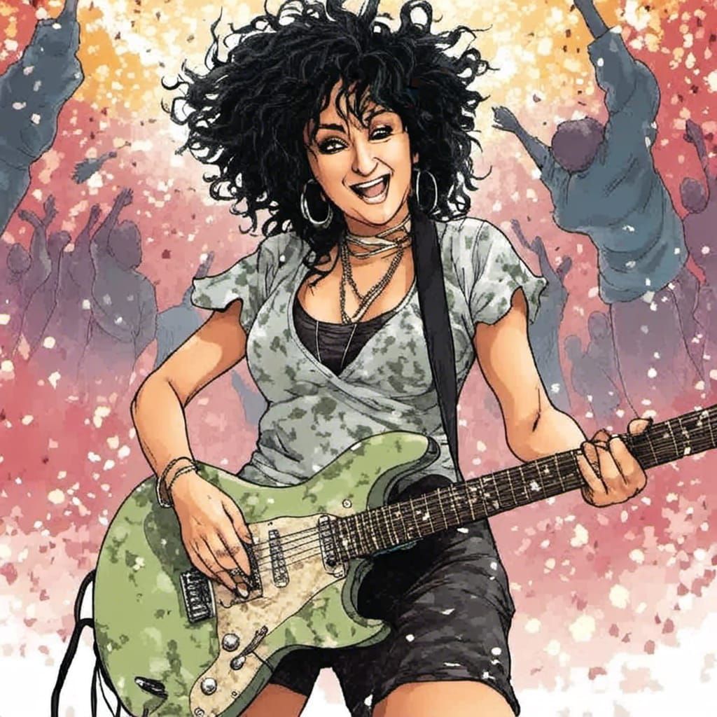 Anime Rock Star Portrait in Manga Style
