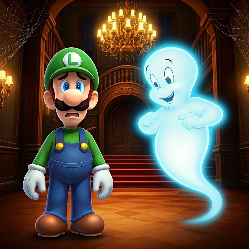 Luigi's Terrifying Encounter with Casper in Haunted Mansion