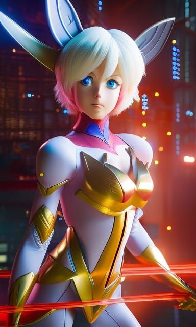 Anime Phoenix Goddess in Vivid Color