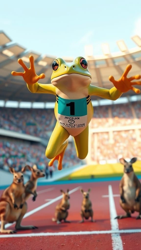 Frog Takes the Leap in High-Speed Stadium Sprint