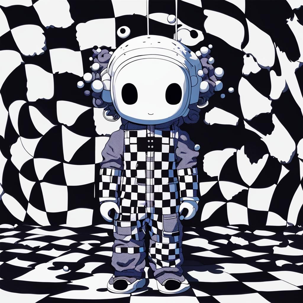 Dreamlike Humanoid with Celestial Dice in Cosmic Abstraction