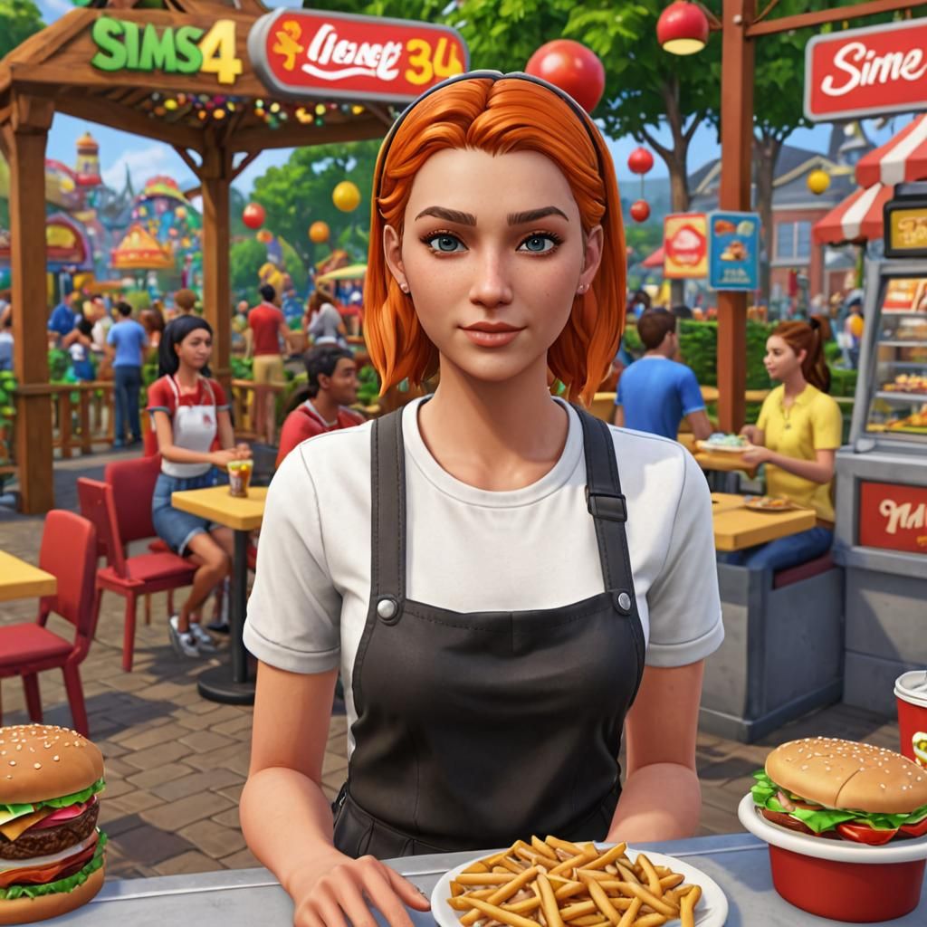 Sims 4 Theme Park Fast Food POV