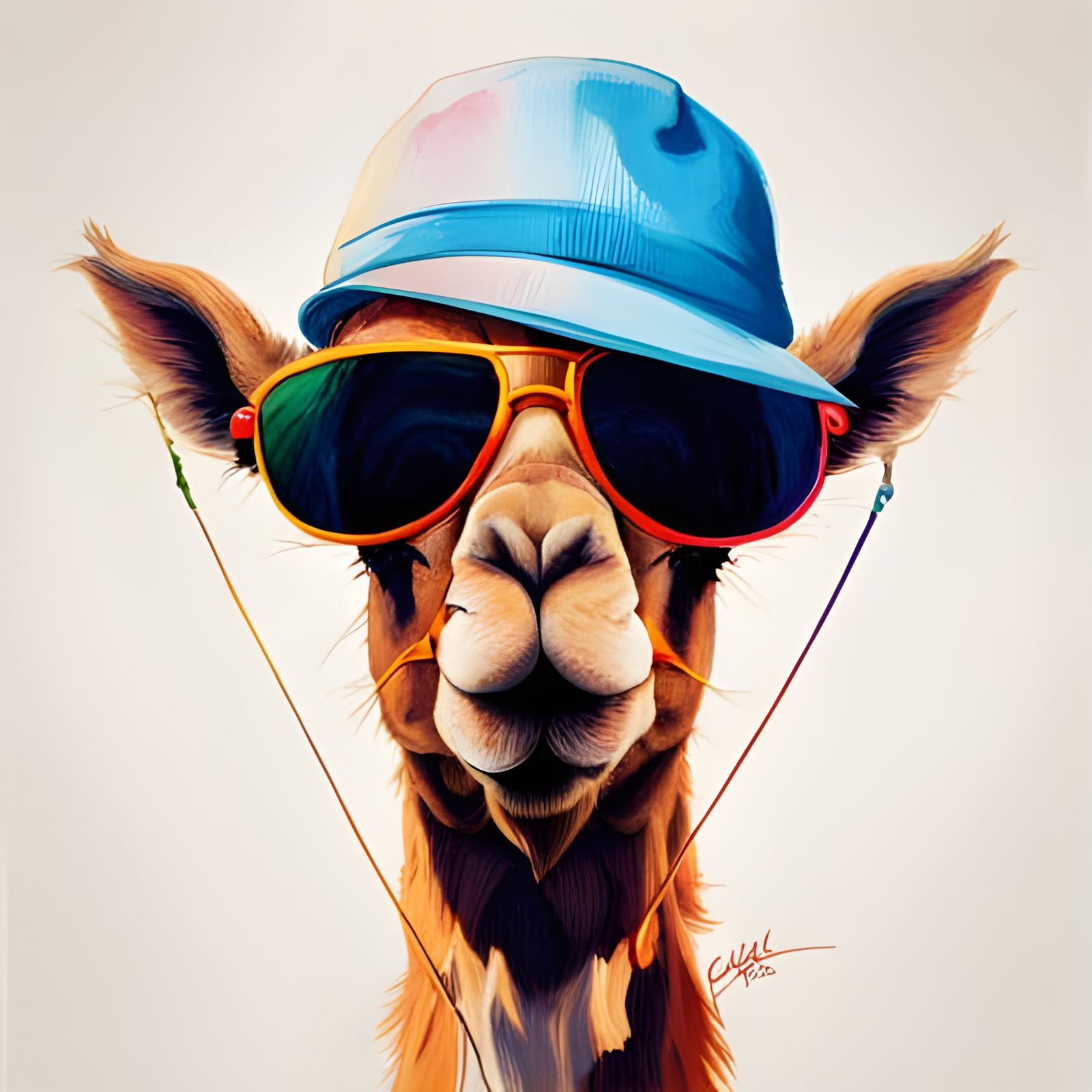 Camel in Sunglasses, Comic Book Art Style
