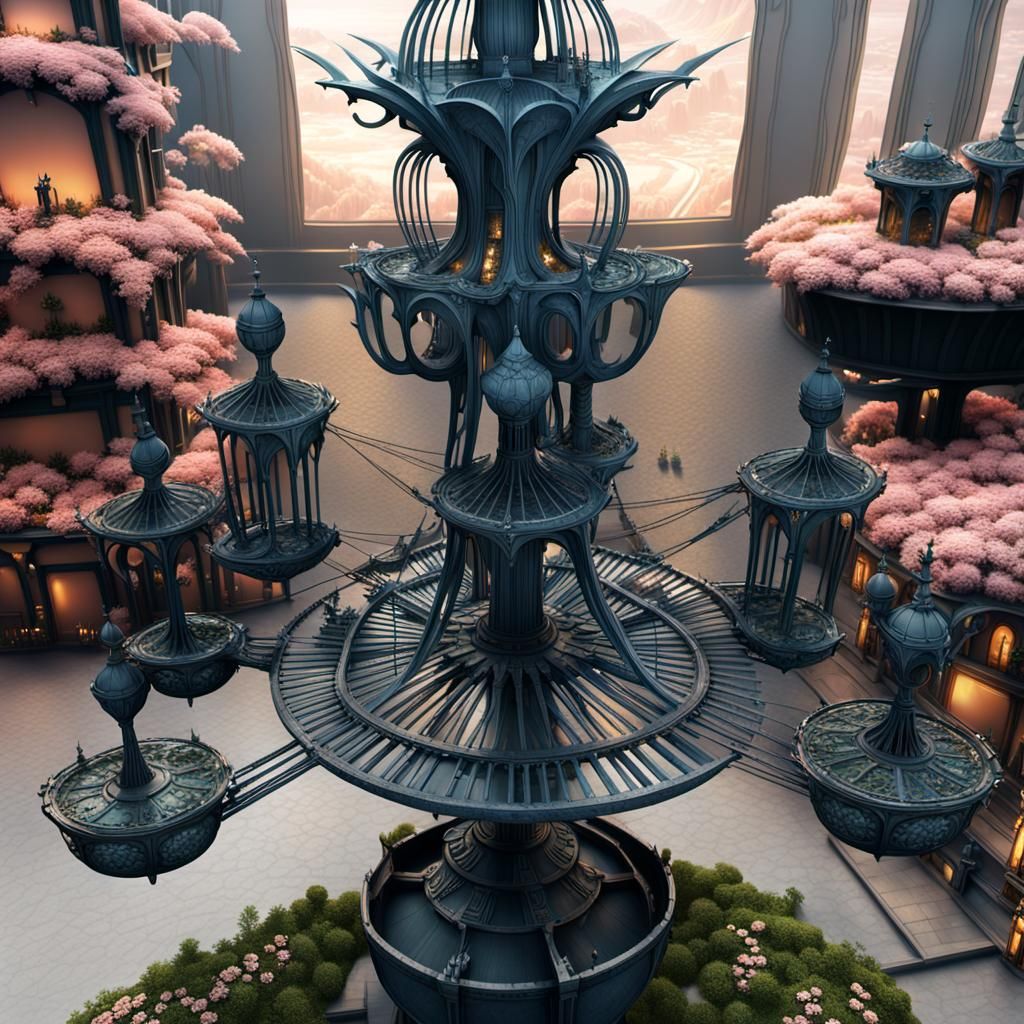 Fantasy City with Golden Spires, Matte Painting