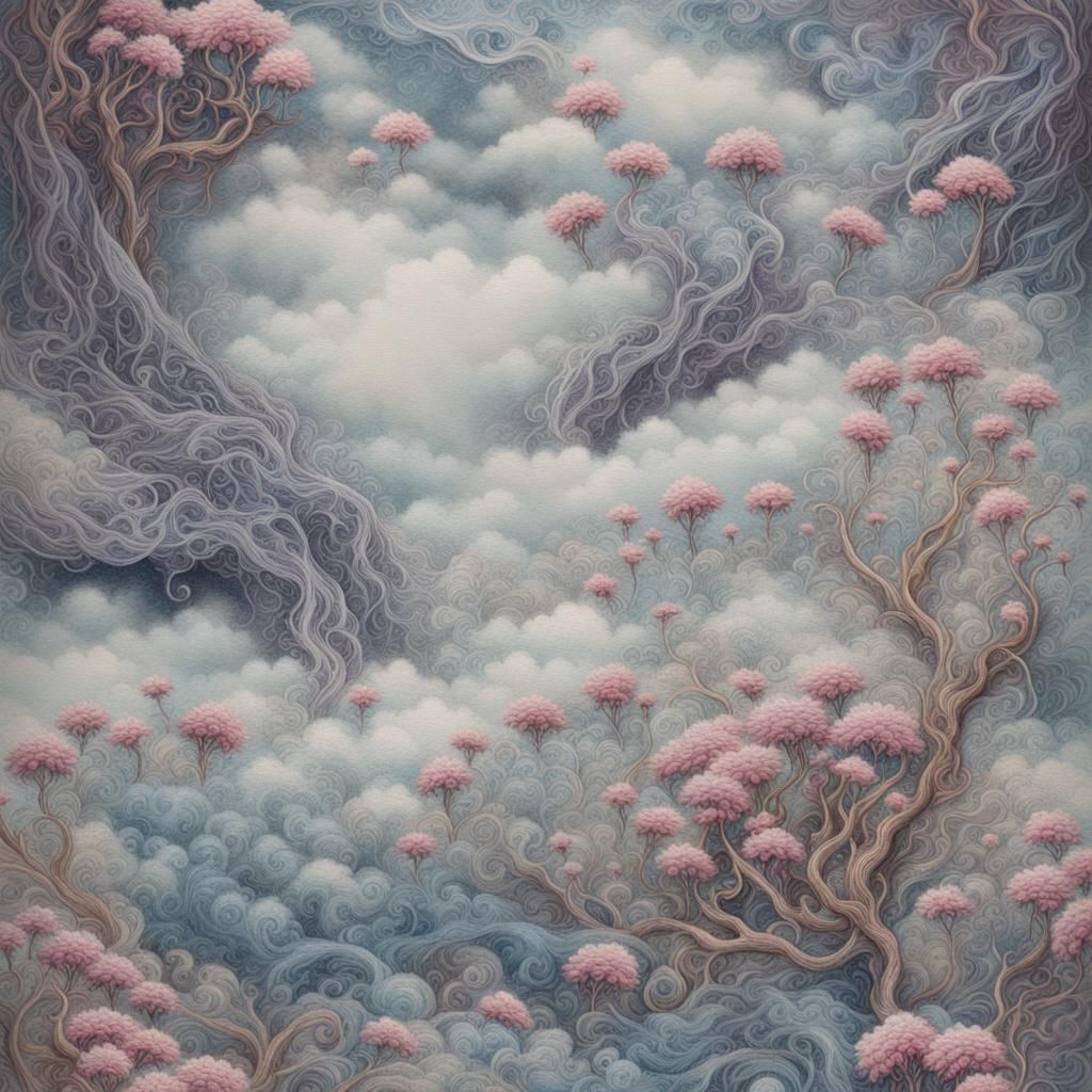 Ethereal Fantasy Embroidery in Hyperdetailed Mist