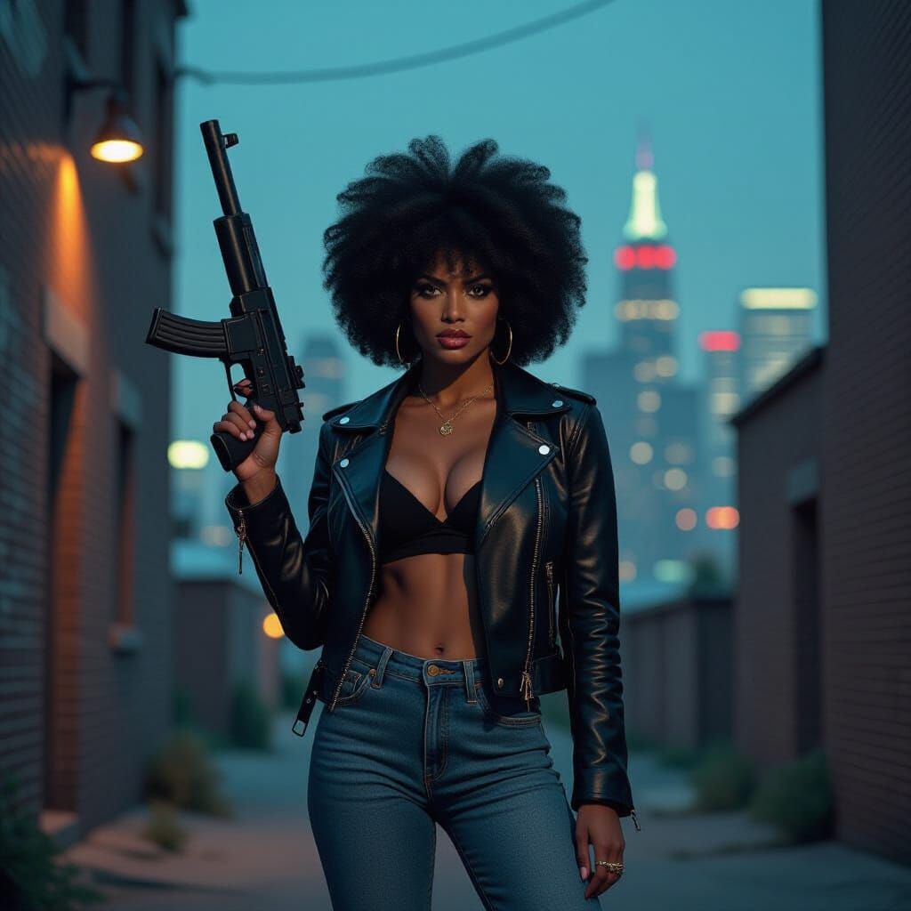 Blaxploitation Film Poster Featuring a Defiant Woman