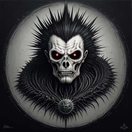 Creepy Gothic Face Drawing in Black and White