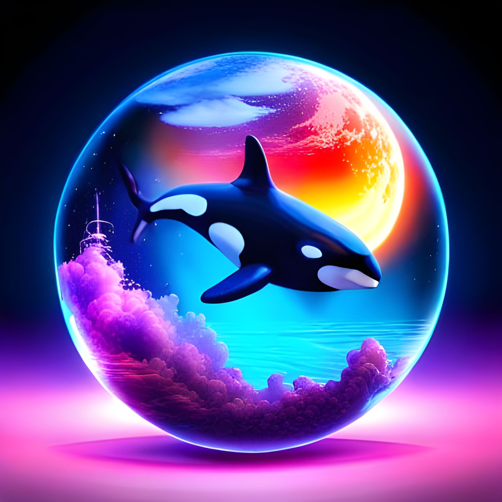 Killer Whale Inside A Globe
